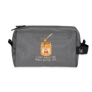 J’aime juste le beurre de cacahuète, d’accord ? Humoristique - Trousse de toilette en tissu recyclé - anthracite - Devant