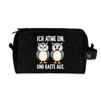 ich atme ein und raste aus lustige - Recycelte Kulturtasche - Schwarz - Vorne