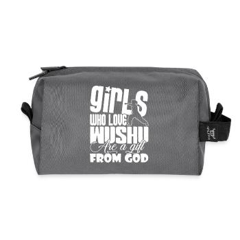 Girls Love Wushu Are Gift From God - Recycled Toiletry Zip Bag - anthracite - Front