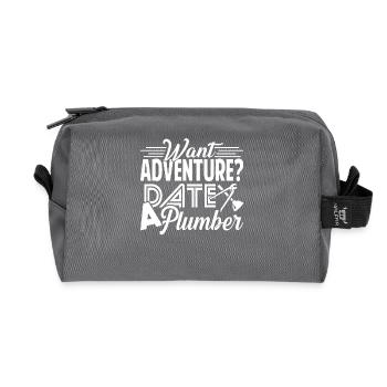Plumber Date A Plumber - Recycled Toiletry Zip Bag - anthracite - Front