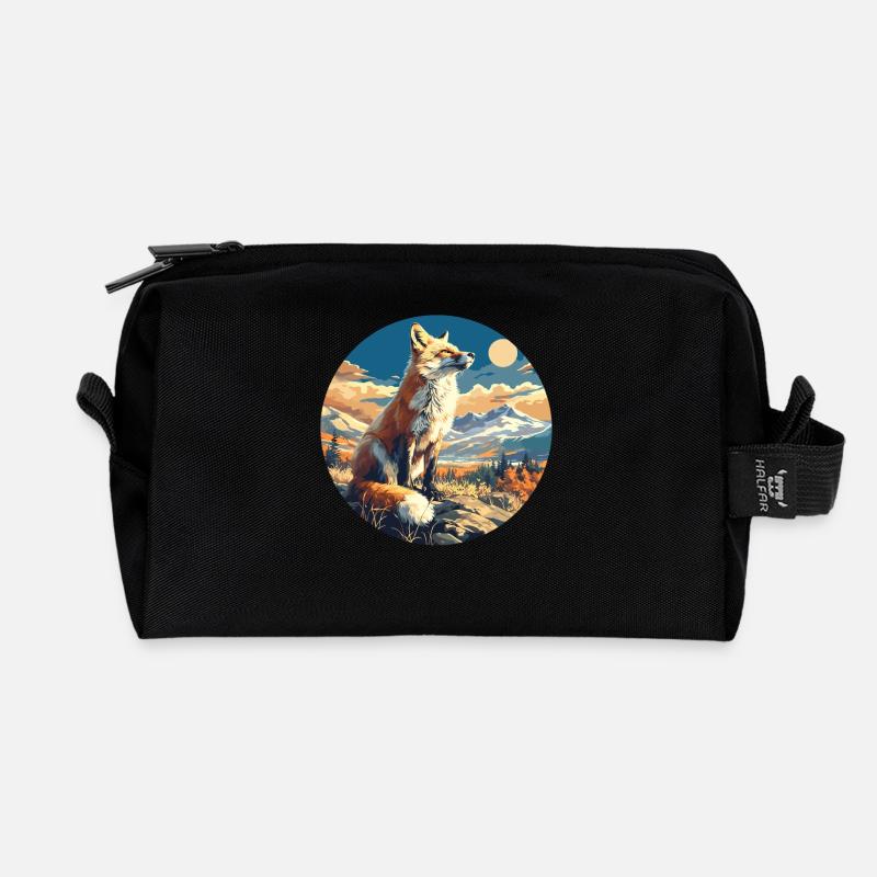 Füchse Fuchs - Recycelte Kulturtasche - Schwarz