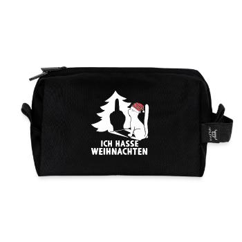 Ich Hasse Weihnachten Katze Weihnachtsbaum Humor - Recycelte Kulturtasche - Schwarz - Vorne