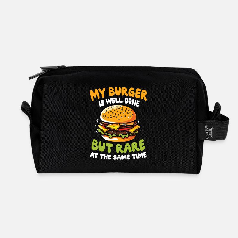 My Burger is Well-Done für einen Burger Esser - Recycelte Kulturtasche - Schwarz