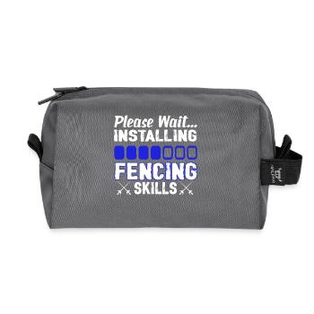 Installing Fencing Skills - Recycled Toiletry Zip Bag - anthracite - Front