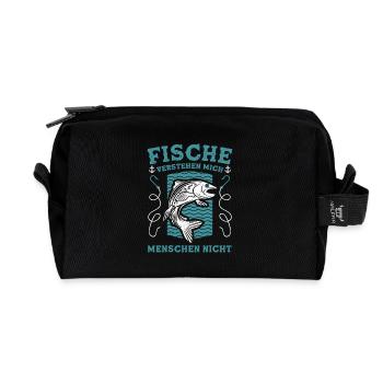 Fische Verstehen Mich Menschen Nicht - Recycelte Kulturtasche - Schwarz - Vorne