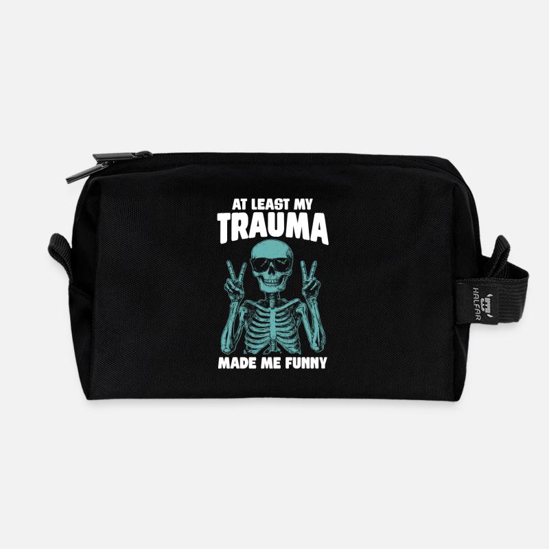 Au moins, mon traumatisme s’est moqué de moi - Trousse de toilette en tissu recyclé - noir