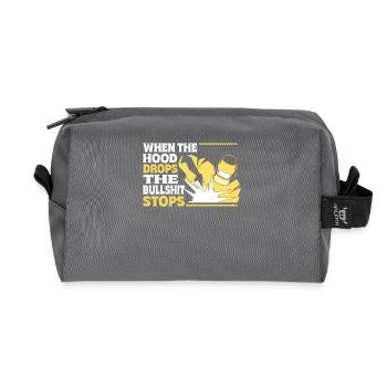 When the helmet drops, the nonsense stops more creative - Recycled Toiletry Zip Bag - anthracite - Front