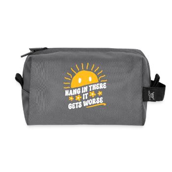 Sourire optimiste soleil - Hang In - Trousse de toilette en tissu recyclé - anthracite - Devant