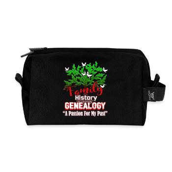 Genealogy A Passion For My Past - Recycled Toiletry Zip Bag - black - Front