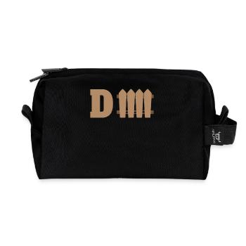 Wooden picket fence initial D for do-it-yourselfers and - Recycled Toiletry Zip Bag - black - Front
