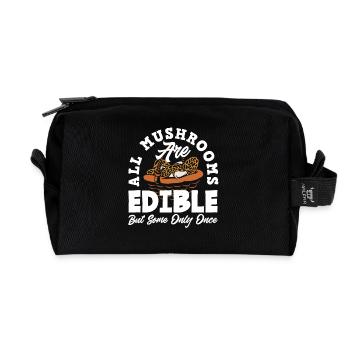 Pilzsammler Spruch Alle Pilze Essbar - Recycelte Kulturtasche - Schwarz - Vorne