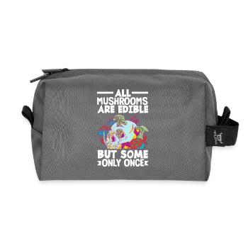 Pilzsammler Alle Pilze Essbar Humor - Recycelte Kulturtasche - Anthrazit - Vorne
