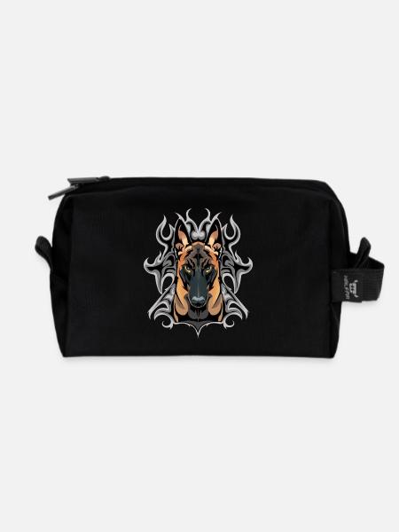dark malinois - Trousse de toilette en tissu recyclé - noir