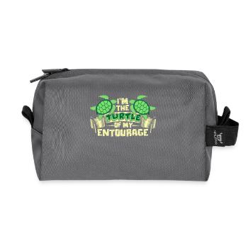 I am The Turtle Of My Entourage - Recycled Toiletry Zip Bag - anthracite - Front