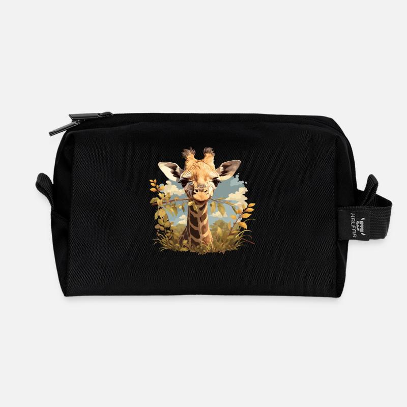 Giraffen Giraffe - Recycelte Kulturtasche - Schwarz