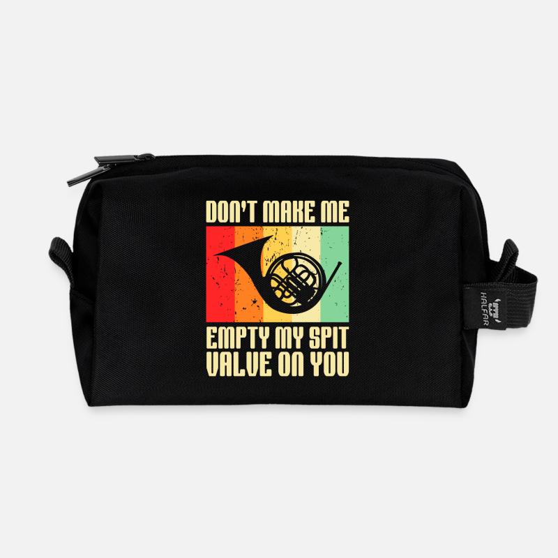 Don't Make Me Empty My Spit Valve On You Horn - Recycelte Kulturtasche - Schwarz