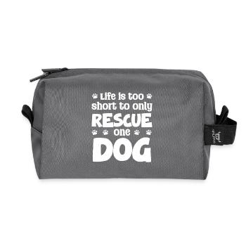 La vie est trop courte pour sauver un seul chien - Trousse de toilette en tissu recyclé - anthracite - Devant