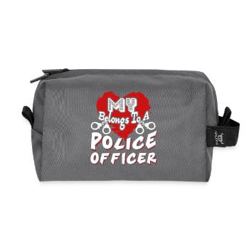 My Heart Belongs Police Officer - Recycled Toiletry Zip Bag - anthracite - Front