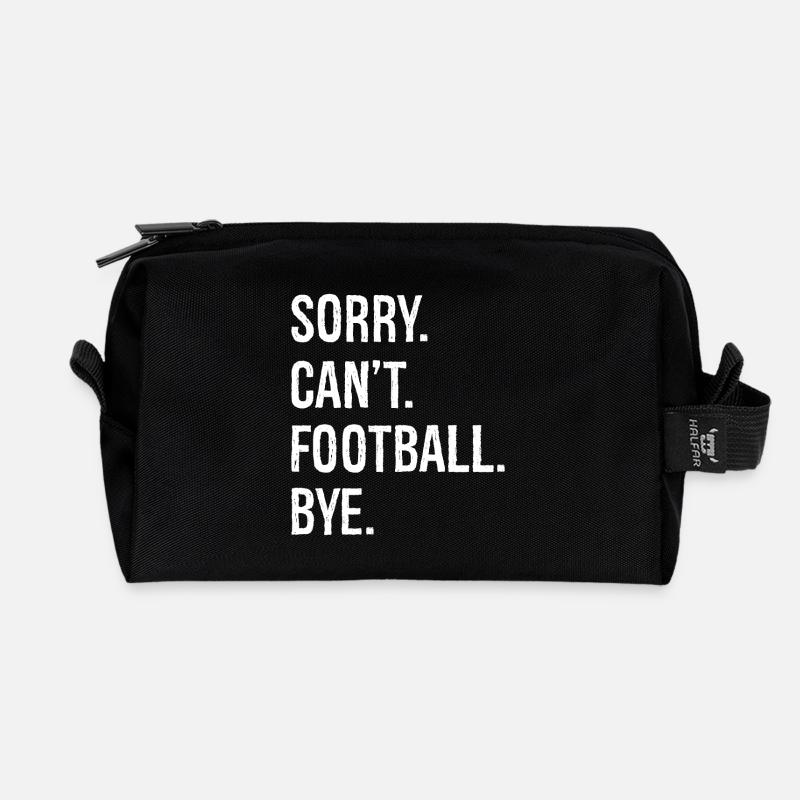 sorry can't football bye - Recycelte Kulturtasche - Schwarz