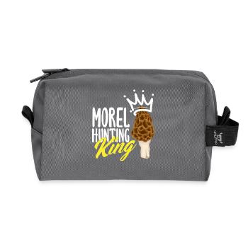 Morel Picking King Mushroom Hunter - Recycled Toiletry Zip Bag - anthracite - Front
