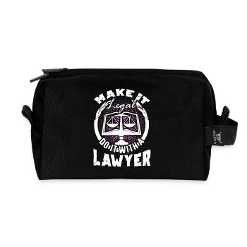 Lawyer Make It Legal - Recycled Toiletry Zip Bag - black - Front