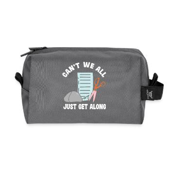 Nous ne pouvons pas tous bien nous entendre - Trousse de toilette en tissu recyclé - anthracite - Devant
