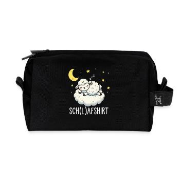 Schaf Schlafshirt Pyjama Shirt für Gute Nacht - Recycelte Kulturtasche - Schwarz - Vorne