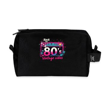 Rock Les années 80 Fête Fête Look rétro des années 80 - Trousse de toilette en tissu recyclé - noir - Devant