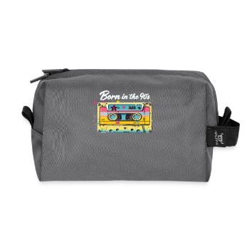 Né dans les années 90 Cassette Look rétro Fans des années 90 - Trousse de toilette en tissu recyclé - anthracite - Devant