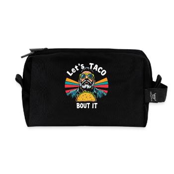 Let's Taco Bout It – Lustiger Taco Spruch Taco - Recycelte Kulturtasche - Schwarz - Vorne