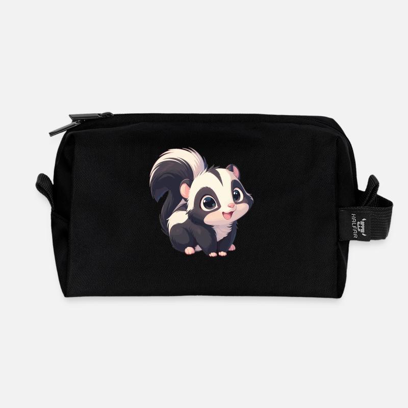 Stinktiere Stinktier - Recycelte Kulturtasche - Schwarz