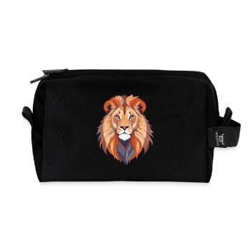 Löwe Vektor Kunst mit lebendigen Farben Illustration - Recycelte Kulturtasche - Schwarz - Vorne