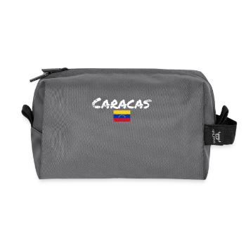 Caracas Venezuela Vintage Venezuelan Flag - Recycled Toiletry Zip Bag - anthracite - Front