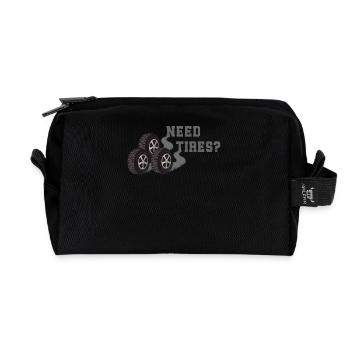 Avez-vous besoin de pneus ? Un style de voiture fort pour - Trousse de toilette en tissu recyclé - noir - Devant
