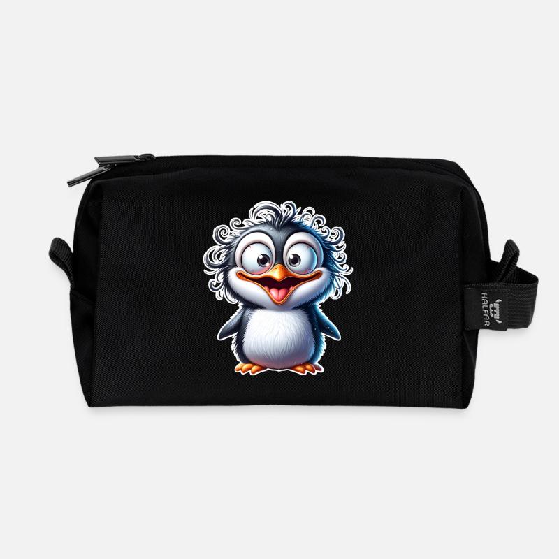 Pinguin - Recycelte Kulturtasche - Schwarz