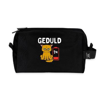 Geduld 1% Katze Bürohumor - Recycelte Kulturtasche - Schwarz - Vorne