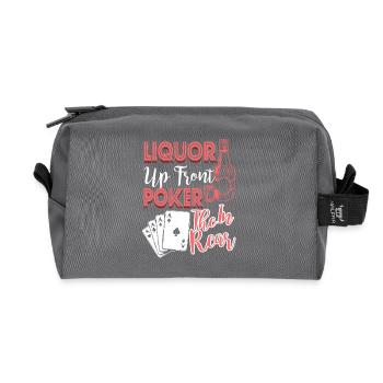 Liquor Up Front Poker In The Rear - Recycled Toiletry Zip Bag - anthracite - Front
