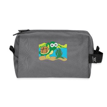 Return Of The Turtle - Recycled Toiletry Zip Bag - anthracite - Front