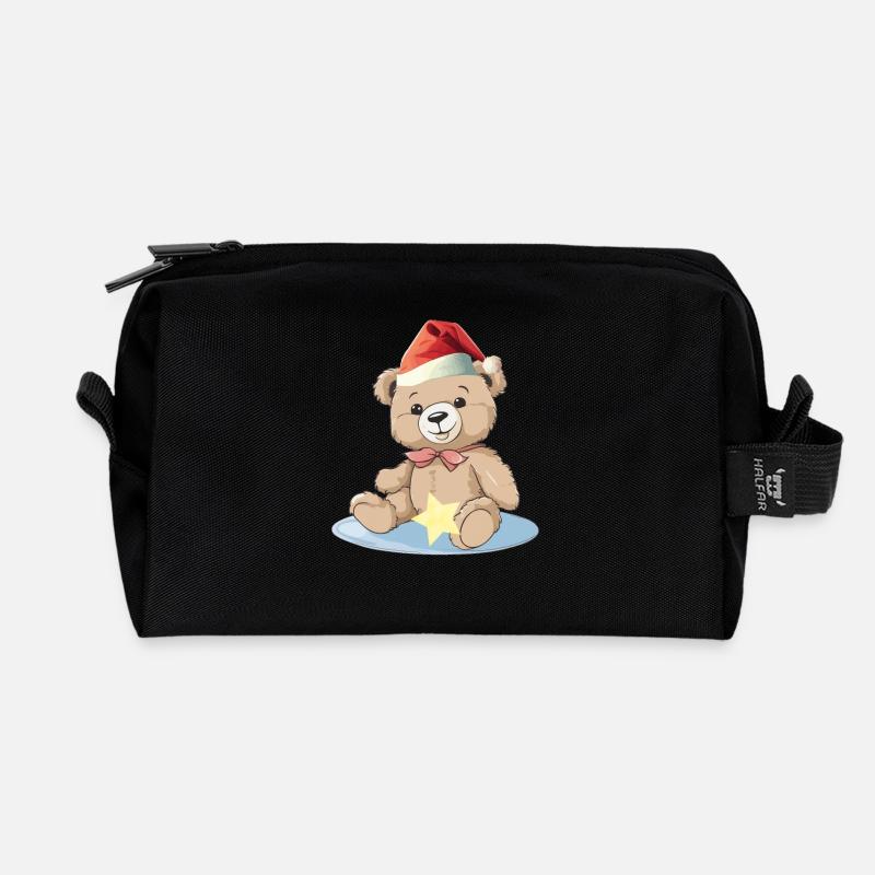 Teddy Teddybär Teddybären Stofftier Kind Kinder - Recycelte Kulturtasche - Schwarz