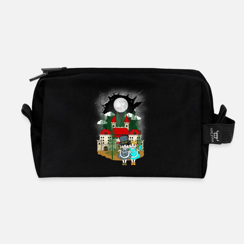 Kinder Kind Märchen Märchenfigur Katze Katzen - Recycelte Kulturtasche - Schwarz