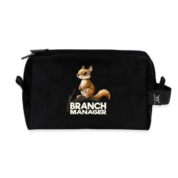 Lustiges Eichhörnchen Branch Manager Cartoon - Recycelte Kulturtasche - Schwarz - Vorne