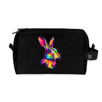 Hase Kaninchen Liebhaber Feldhase Bunny Süße Hasen - Recycelte Kulturtasche - Schwarz - Vorne