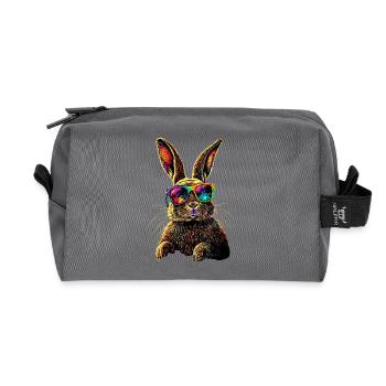Hase Kaninchen Liebhaber Feldhase Bunny Süße Hasen - Recycelte Kulturtasche - Anthrazit - Vorne