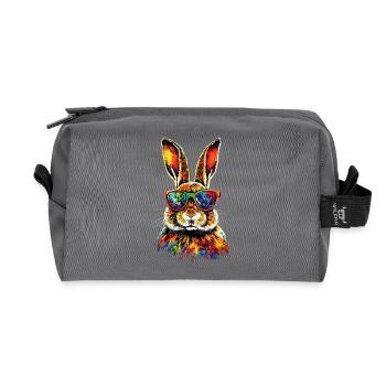Hase Kaninchen Liebhaber Feldhase Bunny Süße Hasen - Recycelte Kulturtasche - Anthrazit - Vorne