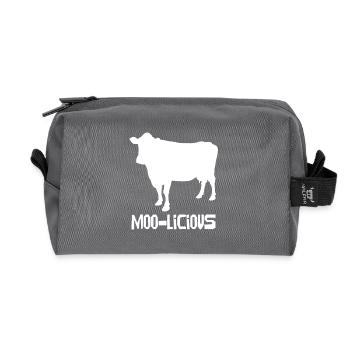 Moo-Licious Cow Silhouette Fun - Recycled Toiletry Zip Bag - anthracite - Front