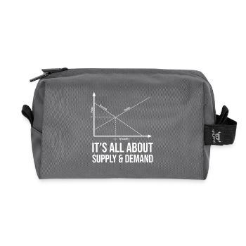 It's all about supply and demand - Recycled Toiletry Zip Bag - anthracite - Front