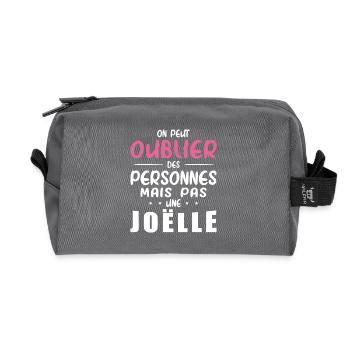 Femme Humour Cadeau Personnalisé BBF Prénom Joëlle - Trousse de toilette en tissu recyclé - anthracite - Devant