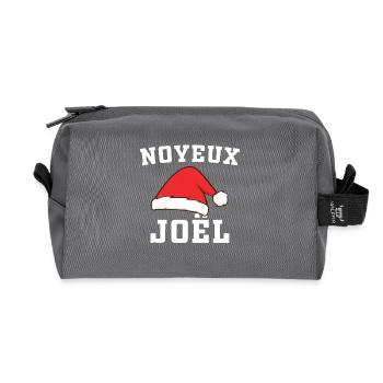Humour Joël, Noyeux Joël Cadeau Joyeux Noël - Trousse de toilette en tissu recyclé - anthracite - Devant