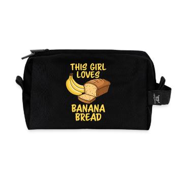 Banana Bread Saying Funny Banana Bread Gift - Recycled Toiletry Zip Bag - black - Front