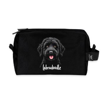 Labradoodle Amitié - Trousse de toilette en tissu recyclé - noir - Devant